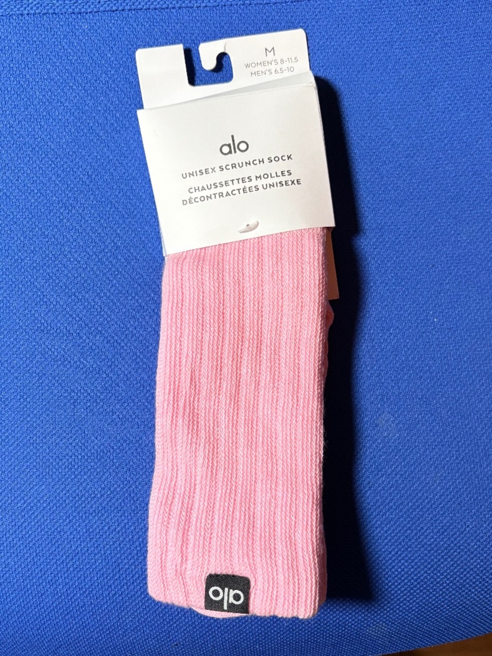 ALO Authentic Scrunch socks in popular color Sweet Pink SZ Medium